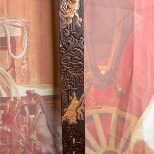 Vintage Wrangler Kids Western Leather Belt – Size 18 | Made in Mexico